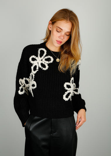 EA Eschew Embroidered Pullover in Black