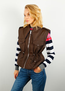 You added <b><u>GANNI F7446 Ripstop Qult Reversible Vest in Mole</u></b> to your cart.