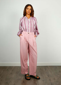 You added <b><u>GANNI F7753 Drapey Loose Pleat Pants in Pink Tuelle</u></b> to your cart.