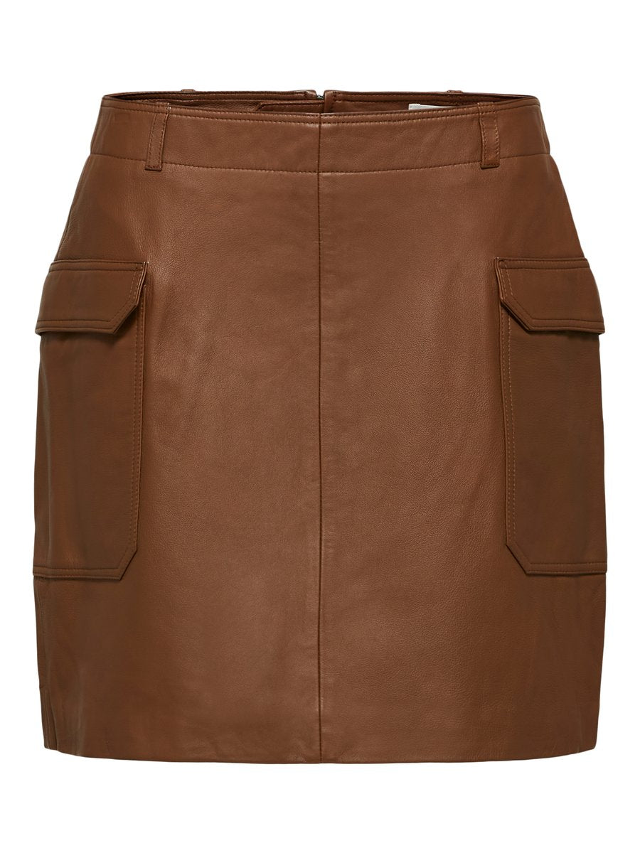 SLF Weekend leather skirt in toffee