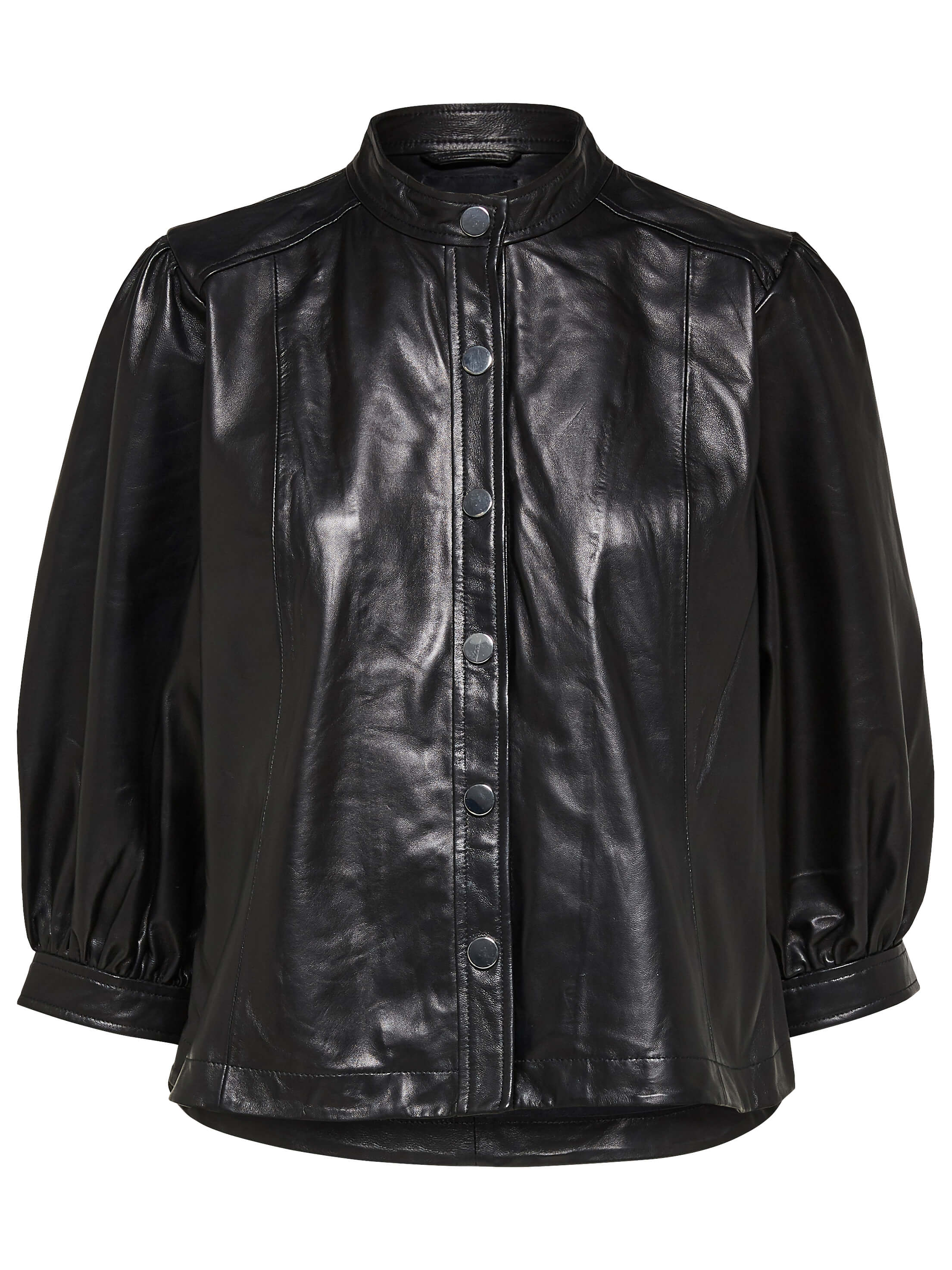SLF Milla leather shirt in black
