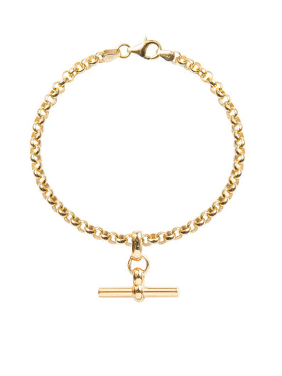 TS Gold Belcher Bracelet With Gold T-Bar