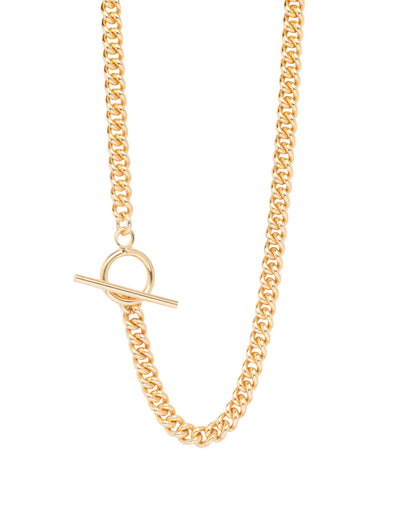 Tilly Sveaas gold T-Bar curb link necklace