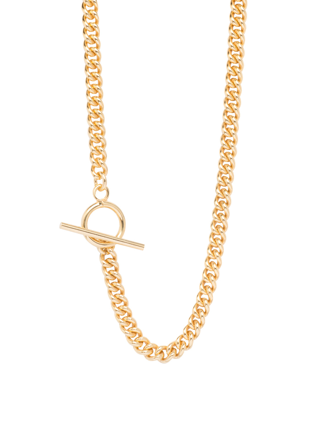 Tilly Sveaas gold T-Bar curb link necklace