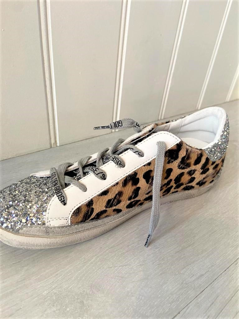 GG Superstar 102 in Leopard with Glitter Star and Heel