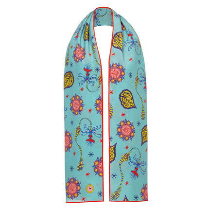 BS 040 Floral print silk scarf in multi