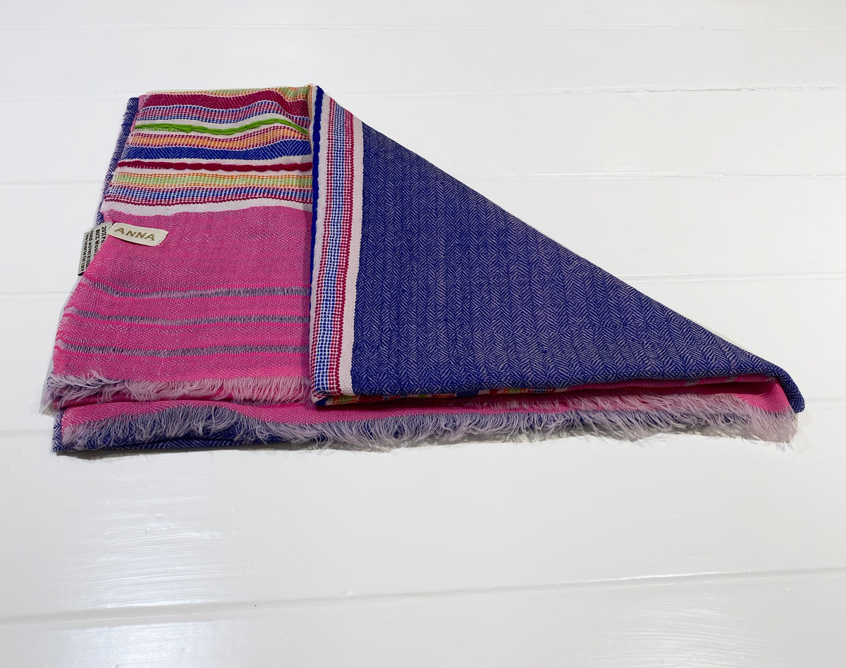 ANNA 5206 Himalaya Scarf in Pink and Blue