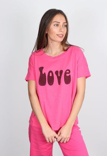 Five TSE2228 Love fuchsia cotton T-shirt