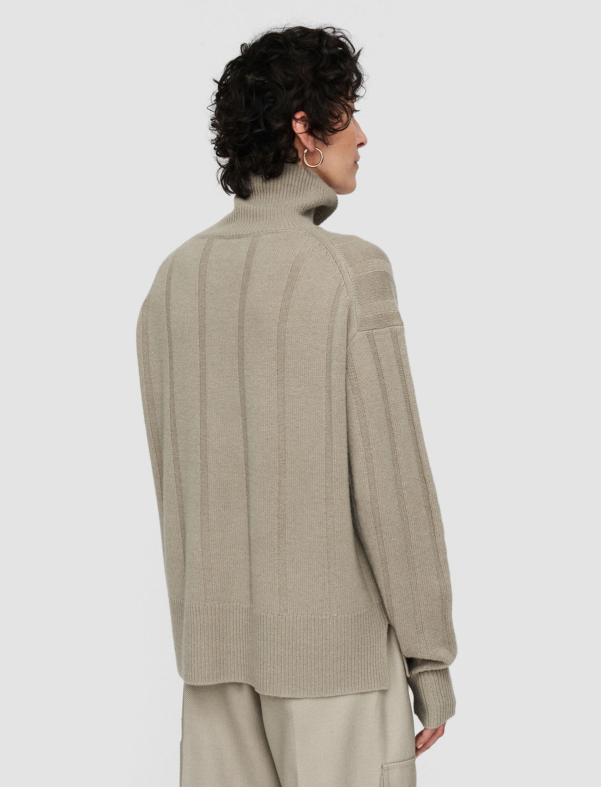 JOSEPH 6592 Rib Pure Cashmere Knit in Pewter