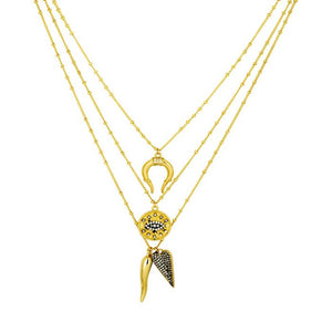 You added <b><u>Ashiana JNC09148 Three Line Lucky Charm Necklace in Gold</u></b> to your cart.