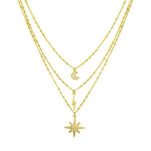 You added <b><u>Ashiana JNC09248 3 Line Star & Moon Necklace in Gold</u></b> to your cart.