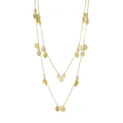 Ashiana JNI00903 Long Necklace with Coins in Gold