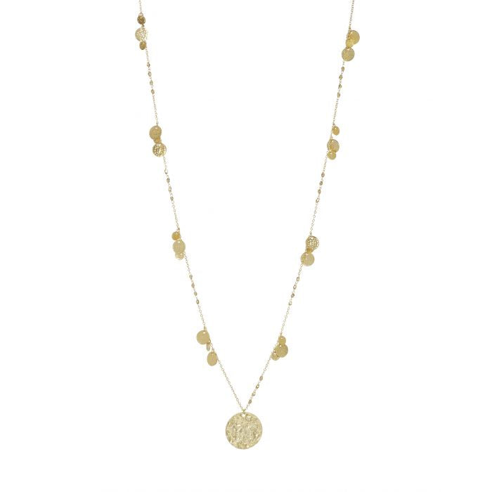 Ashiana JNI00904 Large Coin Pendant with Small Coins in Gold