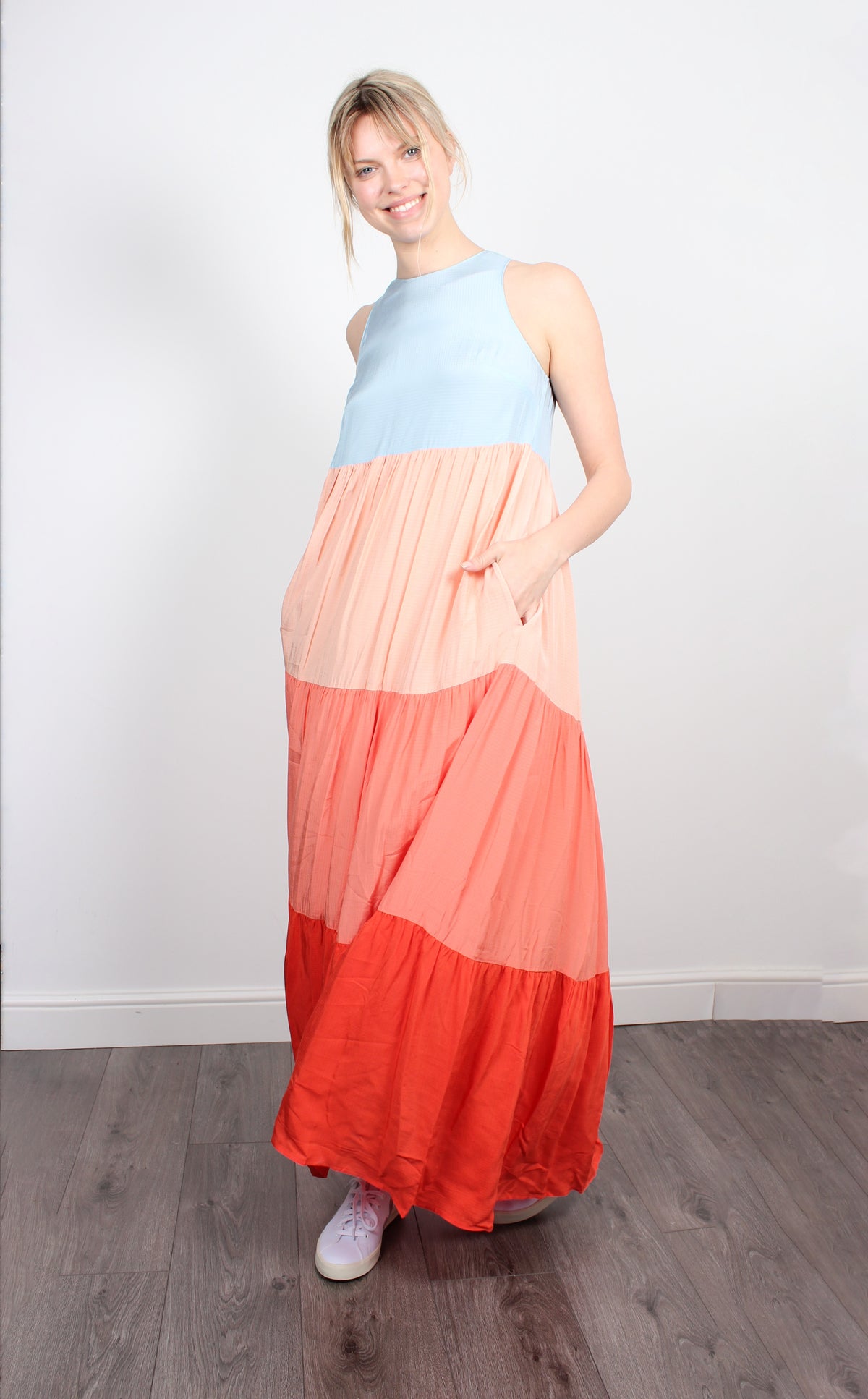 Essentiel Antwerp Bente colour-block maxi dress