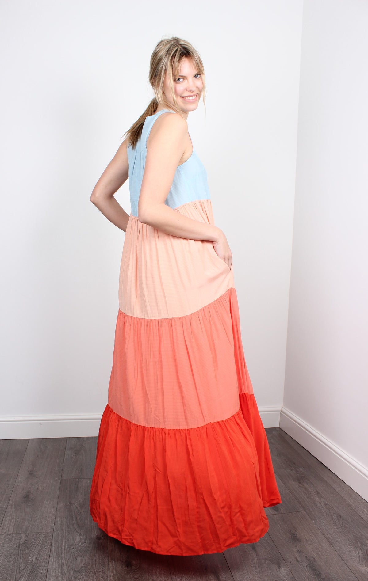 Essentiel Antwerp Bente colour-block maxi dress
